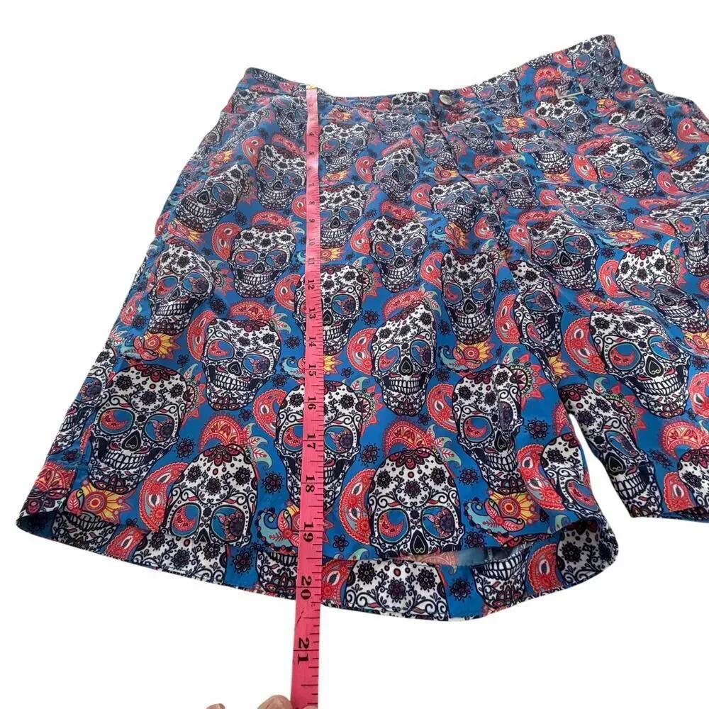 Peter Millar Collection Sugar Skull Print Swim Trunks Blue XL